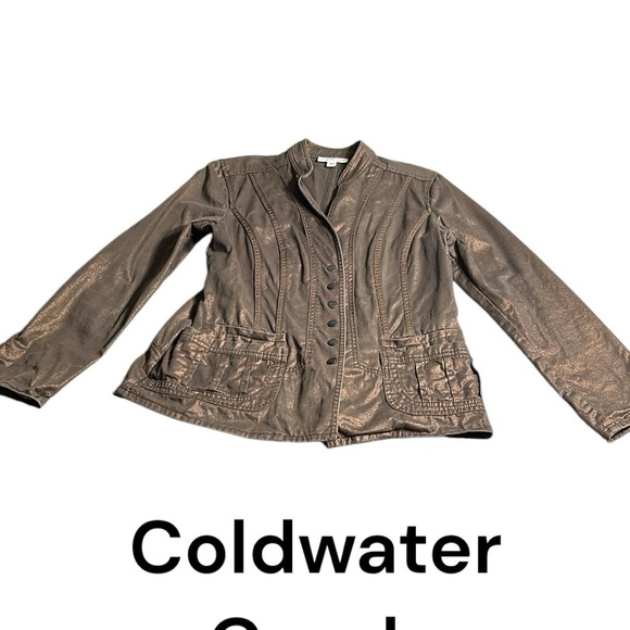 Coldwater Creek fitted,military,spring jacket,,shimmer,PTP 18.5” medium, EC - Picture 16 of 16